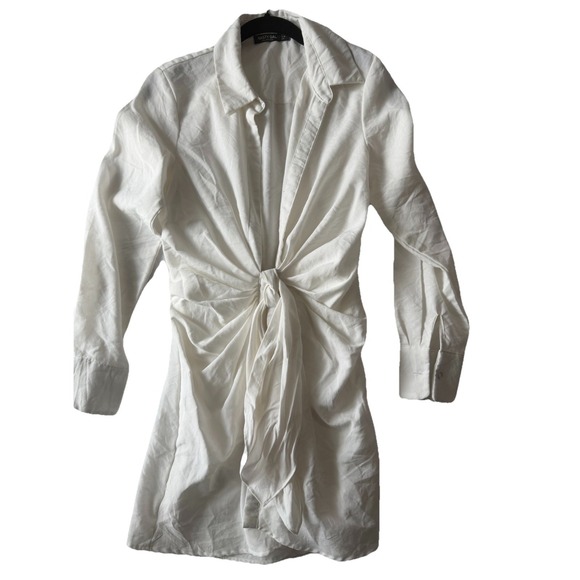 Nasty Gal Dresses & Skirts - Nasty Gal Collection White Twist Front Shirt Dress Women's US 4 UK 8